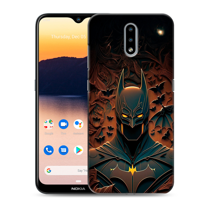 Силиконовый чехол на Nokia 2.3 с принтом Batman Бэтмен Силиконовый чехол на Nokia 2.3 с принтом Batman Бэтмен