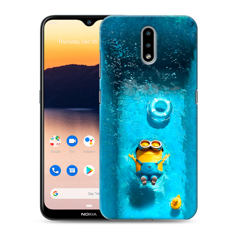 Силиконовый противоударный чехол на Nokia 2.3 с принтом Миньоны Силиконовый противоударный чехол на Nokia 2.3 с принтом Миньоны
