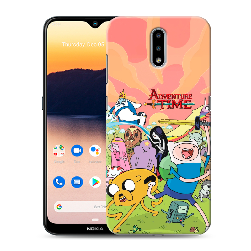 Силиконовый противоударный чехол на Nokia 2.3 с принтом Adventure time Время приключений Силиконовый противоударный чехол на Nokia 2.3 с принтом Adventure time Время приключений