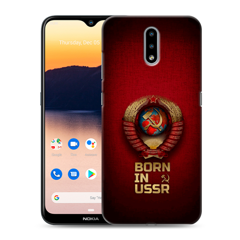 Силиконовый противоударный чехол на Nokia 2.3 с принтом Флаг Герб СССР Силиконовый противоударный чехол на Nokia 2.3 с принтом Флаг Герб СССР