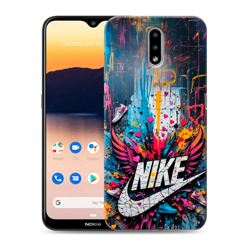 Силиконовый противоударный чехол на Nokia 2.3 с принтом Nike Найк Силиконовый противоударный чехол на Nokia 2.3 с принтом Nike Найк