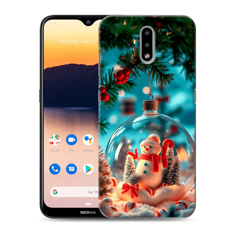 Силиконовый противоударный чехол на Nokia 2.3 с принтом Новый год Силиконовый противоударный чехол на Nokia 2.3 с принтом Новый год
