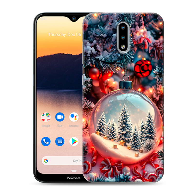 Силиконовый противоударный чехол на Nokia 2.3 с принтом Новый год Силиконовый противоударный чехол на Nokia 2.3 с принтом Новый год