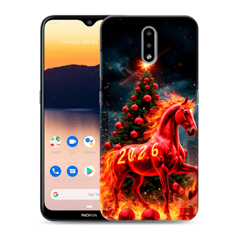 Силиконовый чехол на Nokia 2.3 с принтом Новый год Силиконовый чехол на Nokia 2.3 с принтом Новый год