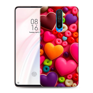 Силиконовый чехол на Xiaomi RedMi K30 с принтом Сердечки Силиконовый чехол на Xiaomi RedMi K30 с принтом Сердечки