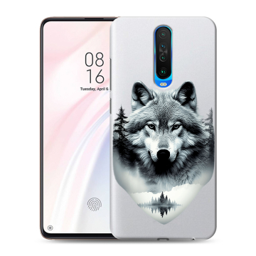 Силиконовый чехол на Xiaomi RedMi K30 с принтом Волк в лесу