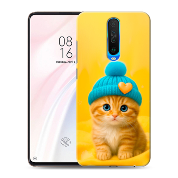 Силиконовый чехол на Xiaomi RedMi K30 с принтом Котенок в шапке