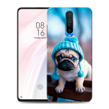 Силиконовый чехол на Xiaomi RedMi K30 с принтом Мопс в шапке
