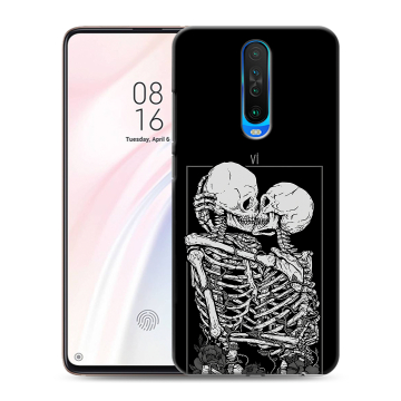 Силиконовый чехол на Xiaomi RedMi K30 с принтом Поцелуй скелетов