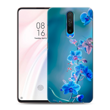 Силиконовый чехол на Xiaomi RedMi K30 с принтом Голубые цветы