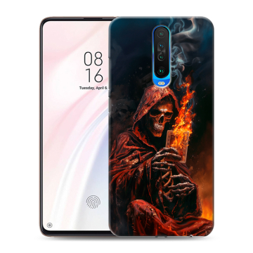 Силиконовый чехол на Xiaomi RedMi K30 с принтом Скелет и карты