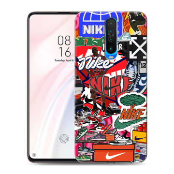 Силиконовый чехол на Xiaomi RedMi K30 с принтом Найк Nike яркий