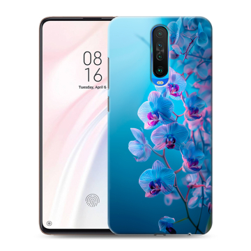 Силиконовый чехол на Xiaomi RedMi K30 с принтом голубые орхидеи