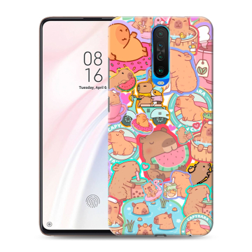 Силиконовый чехол на Xiaomi RedMi K30 с принтом капибары