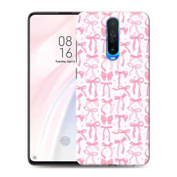 Силиконовый чехол на Xiaomi RedMi K30 с принтом Розовые бантики