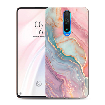 Силиконовый чехол на Xiaomi RedMi K30 с принтом розовый мрамор