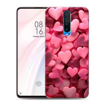Силиконовый чехол на Xiaomi RedMi K30 с принтом розовые сердечки