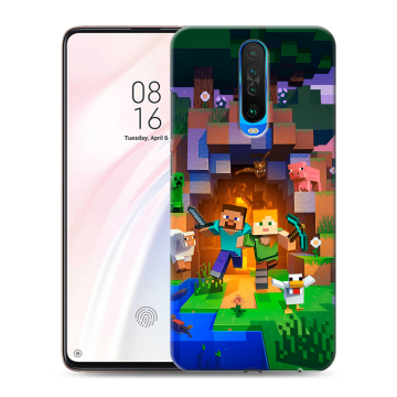 Силиконовый чехол на Xiaomi RedMi K30 с принтом Майнкрафт Minecraft