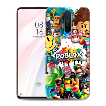 Силиконовый чехол на Xiaomi RedMi K30 с принтом Roblox Роблокс