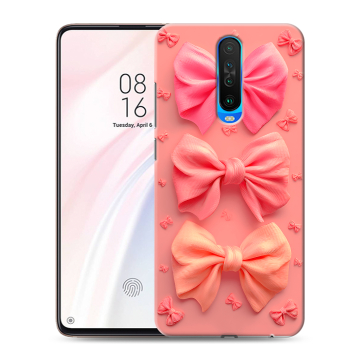 Силиконовый чехол на Xiaomi RedMi K30 с принтом Розовые бантики