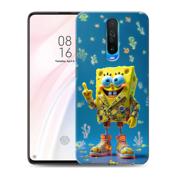 Силиконовый чехол на Xiaomi RedMi K30 с принтом Спанч боб Спанчбоб