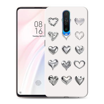 Силиконовый чехол на Xiaomi RedMi K30 с принтом Y2K сердечки
