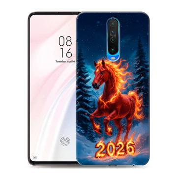 Силиконовый чехол на Xiaomi RedMi K30 с принтом Новый год коня Силиконовый чехол на Xiaomi RedMi K30 с принтом Новый год коня