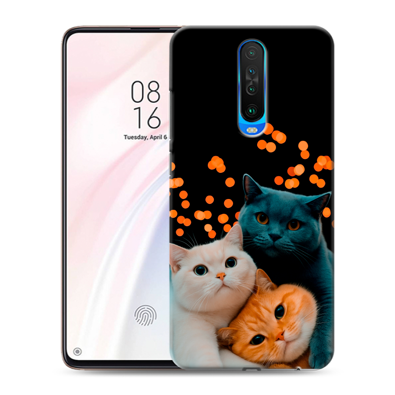 Силиконовый чехол на Xiaomi RedMi K30 с принтом Кошки Силиконовый чехол на Xiaomi RedMi K30 с принтом Кошки