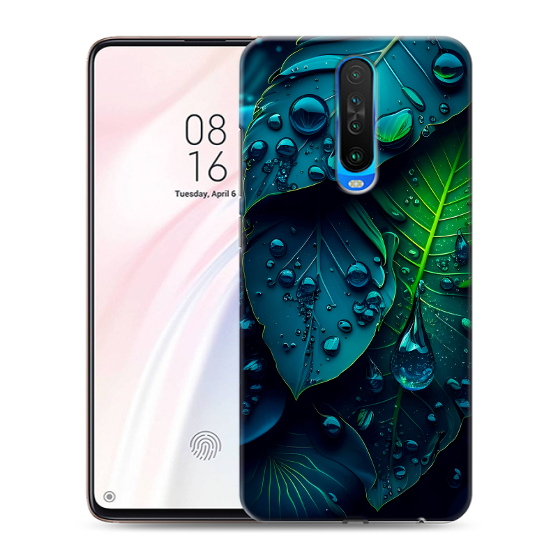 Силиконовый противоударный чехол на Xiaomi RedMi K30 с принтом Листья Силиконовый противоударный чехол на Xiaomi RedMi K30 с принтом Листья