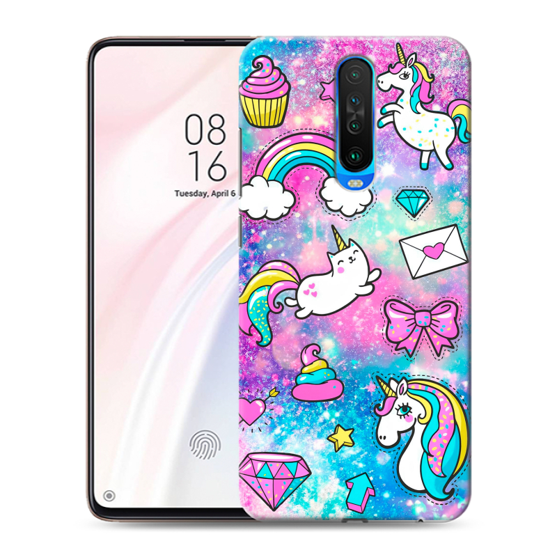 Пластиковый чехол на Xiaomi RedMi K30 с принтом Единороги Пластиковый чехол на Xiaomi RedMi K30 с принтом Единороги