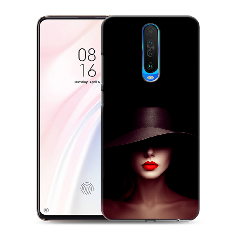 Силиконовый противоударный чехол на Xiaomi RedMi K30 с принтом Девушка в шляпе Силиконовый противоударный чехол на Xiaomi RedMi K30 с принтом Девушка в шляпе
