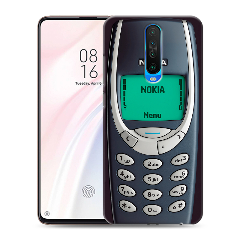 Силиконовый противоударный чехол на Xiaomi RedMi K30 с принтом Старый телефон Силиконовый противоударный чехол на Xiaomi RedMi K30 с принтом Старый телефон
