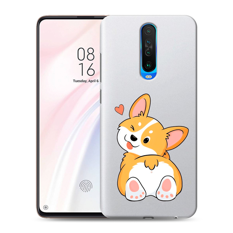 Силиконовый противоударный чехол на Xiaomi RedMi K30 с принтом Корги Силиконовый противоударный чехол на Xiaomi RedMi K30 с принтом Корги
