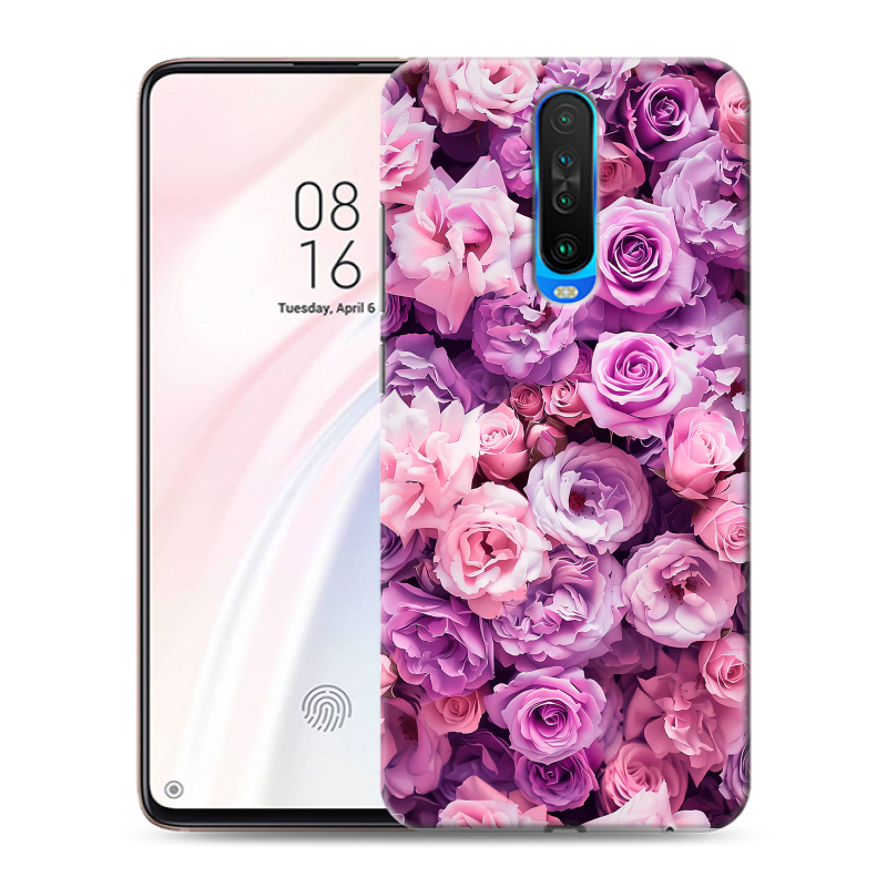 Силиконовый чехол на Xiaomi RedMi K30 с принтом лавандовые розы Силиконовый чехол на Xiaomi RedMi K30 с принтом лавандовые розы
