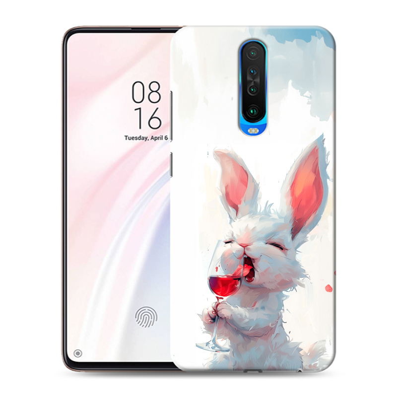 Силиконовый противоударный чехол на Xiaomi RedMi K30 с принтом кролик зайчик Силиконовый противоударный чехол на Xiaomi RedMi K30 с принтом кролик зайчик