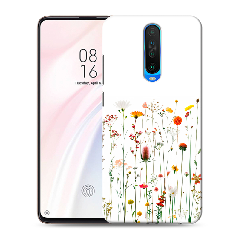 Пластиковый чехол на Xiaomi RedMi K30 с принтом цветы Пластиковый чехол на Xiaomi RedMi K30 с принтом цветы