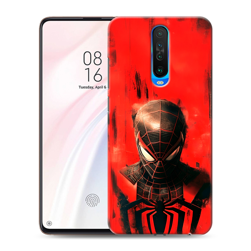 Пластиковый чехол на Xiaomi RedMi K30 с принтом человек паук spiderman Пластиковый чехол на Xiaomi RedMi K30 с принтом человек паук spiderman