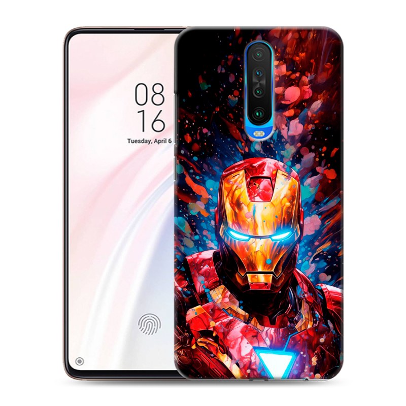 Силиконовый противоударный чехол на Xiaomi RedMi K30 с принтом Железный человек Ironman Силиконовый противоударный чехол на Xiaomi RedMi K30 с принтом Железный человек Ironman
