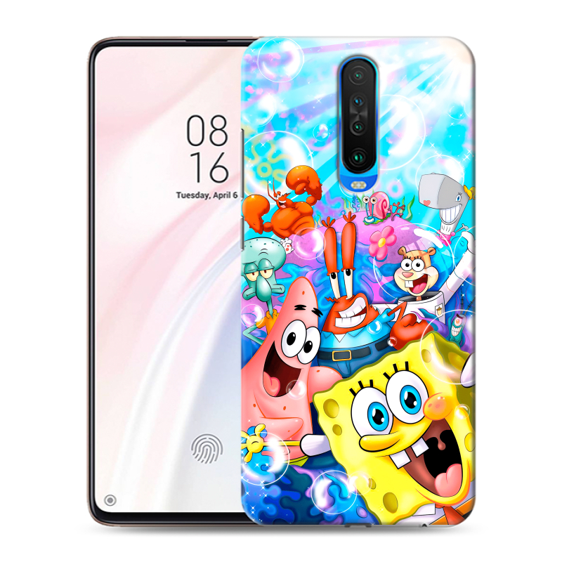 Пластиковый чехол на Xiaomi RedMi K30 с принтом спанчбоб спанч боб Пластиковый чехол на Xiaomi RedMi K30 с принтом спанчбоб спанч боб