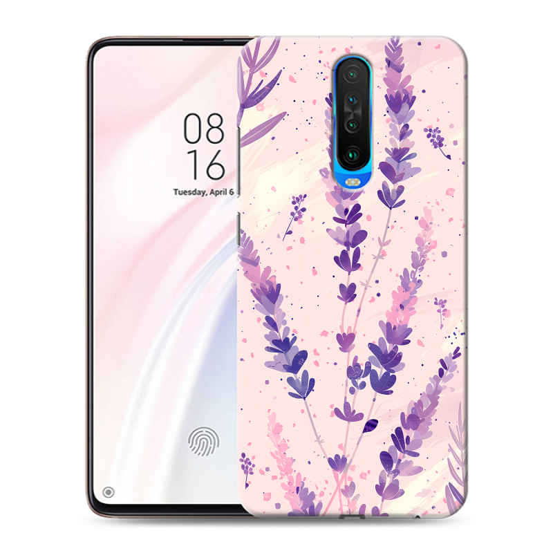 Пластиковый чехол на Xiaomi RedMi K30 с принтом цветы лаванда Пластиковый чехол на Xiaomi RedMi K30 с принтом цветы лаванда