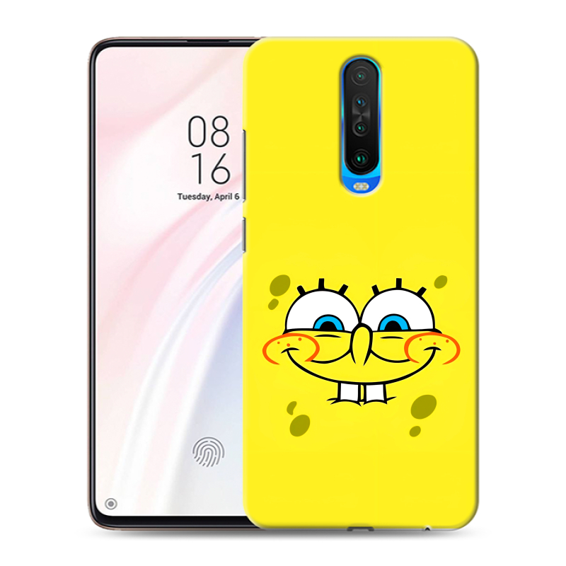 Силиконовый противоударный чехол на Xiaomi RedMi K30 с принтом спанчбоб спанч боб Силиконовый противоударный чехол на Xiaomi RedMi K30 с принтом спанчбоб спанч боб