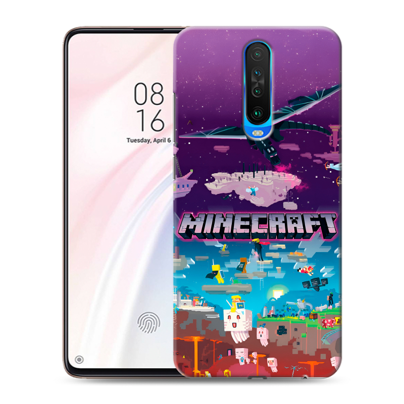 Силиконовый противоударный чехол на Xiaomi RedMi K30 с принтом Майнкрафт Minecraft Силиконовый противоударный чехол на Xiaomi RedMi K30 с принтом Майнкрафт Minecraft