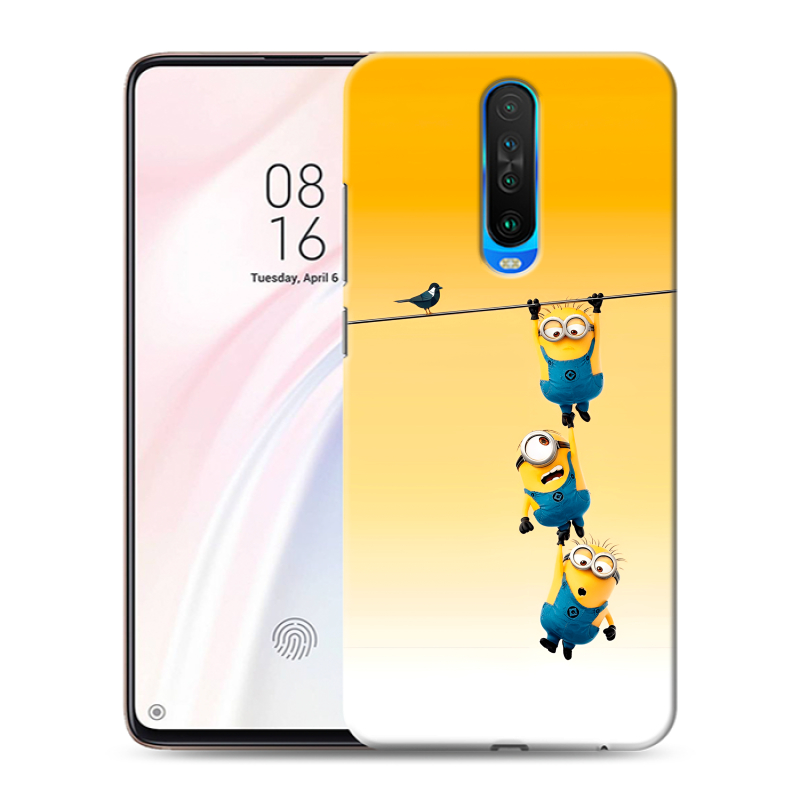 Силиконовый противоударный чехол на Xiaomi RedMi K30 с принтом Миньоны Силиконовый противоударный чехол на Xiaomi RedMi K30 с принтом Миньоны