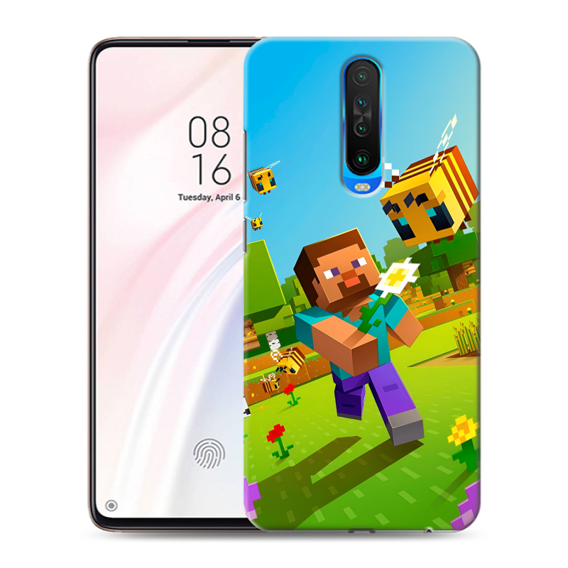 Силиконовый противоударный чехол на Xiaomi RedMi K30 с принтом Майнкрафт Minecraft Силиконовый противоударный чехол на Xiaomi RedMi K30 с принтом Майнкрафт Minecraft