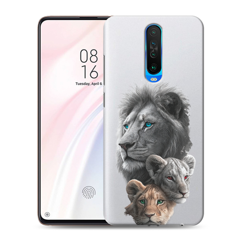 Силиконовый чехол на Xiaomi RedMi K30 с принтом Львы Силиконовый чехол на Xiaomi RedMi K30 с принтом Львы