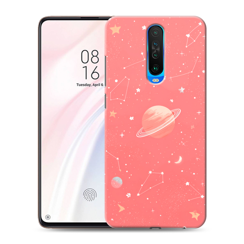 Силиконовый противоударный чехол на Xiaomi RedMi K30 с принтом Розовый космос Силиконовый противоударный чехол на Xiaomi RedMi K30 с принтом Розовый космос