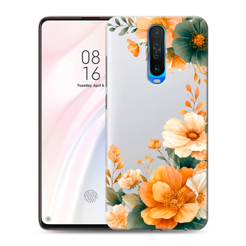 Силиконовый чехол на Xiaomi RedMi K30 с принтом Цветы принт Силиконовый чехол на Xiaomi RedMi K30 с принтом Цветы принт