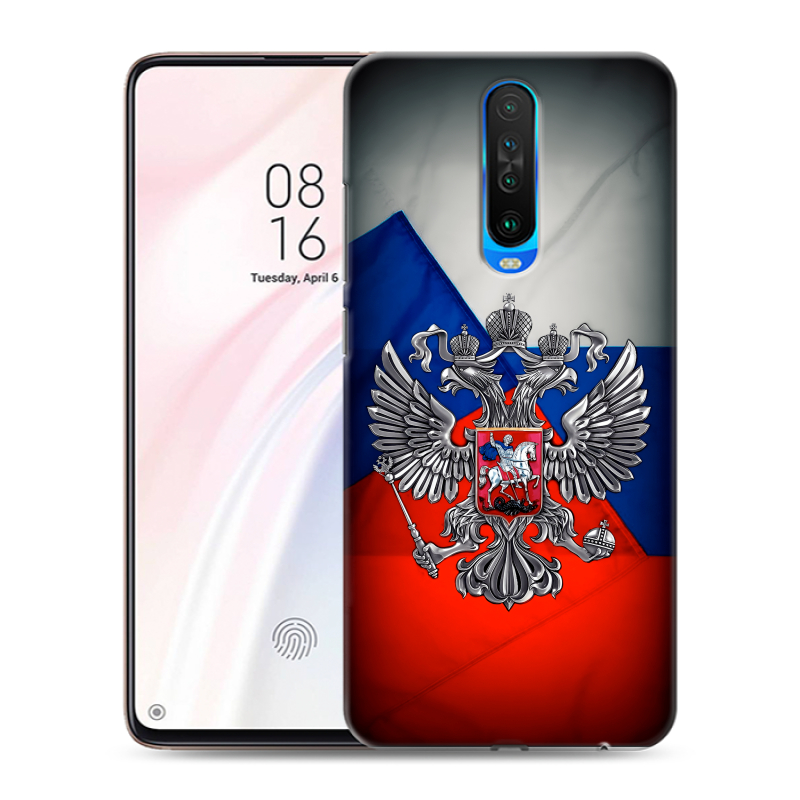 Силиконовый чехол на Xiaomi RedMi K30 с принтом Флаг России Силиконовый чехол на Xiaomi RedMi K30 с принтом Флаг России