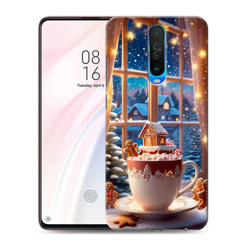 Силиконовый противоударный чехол на Xiaomi RedMi K30 с принтом Новый год Силиконовый противоударный чехол на Xiaomi RedMi K30 с принтом Новый год