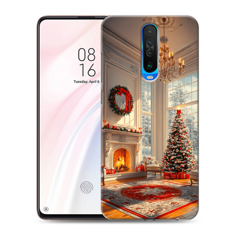 Силиконовый противоударный чехол на Xiaomi RedMi K30 с принтом Новый год Силиконовый противоударный чехол на Xiaomi RedMi K30 с принтом Новый год